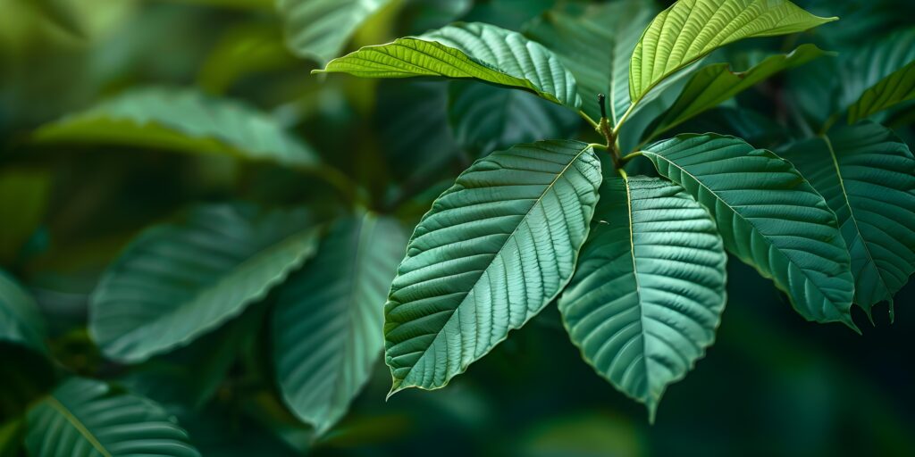 dark kratom tree leaves against green background mitragyna speciosa medicinal plant concept medicinal plants kratom nature photography botanicals herbal medicine