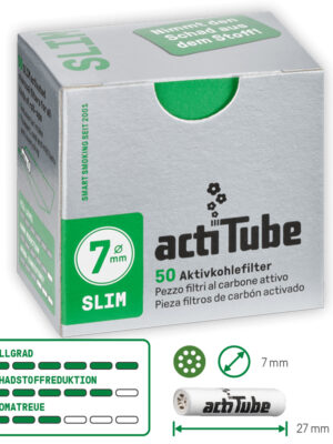 ActiTube filtr s aktivním uhlím tenký 7mm - 50 ks
