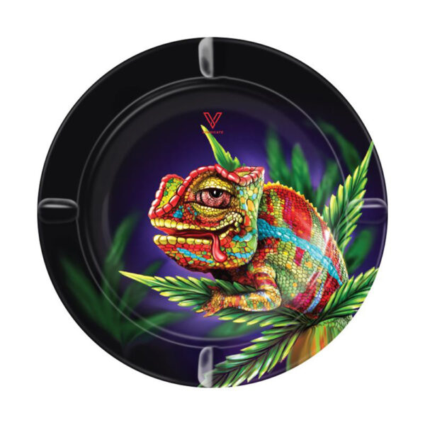 Kovový popelník chameleon 14cm